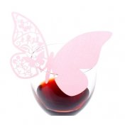 Marque-place Papillon Dentelle rose (lot de 10)