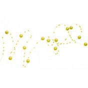 Guirlande de perles sur fil métal jaune 130 cm 