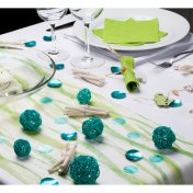 Kit déco de table turquoise et vert "Un soir sur une île"