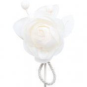 Grosse rose à dragées ivoire (2 raquettes)