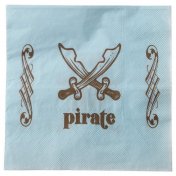 20 serviettes de table Pirate bleu ciel