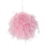 Boule pompons de plumes rose 40 cm