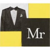 Serviettes de table Mrs (Monsieur) Lot de 20